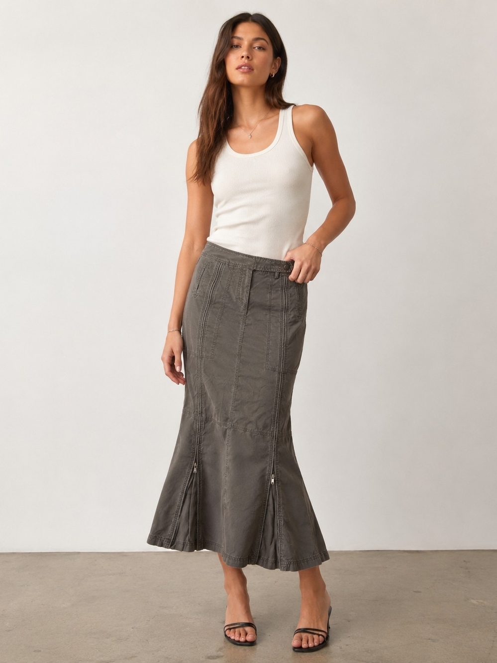 Sandwich Utility Maxi Skirt